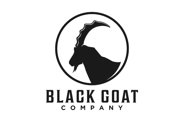 Rustic Goat Head Horns Silhouette logo design inspiration