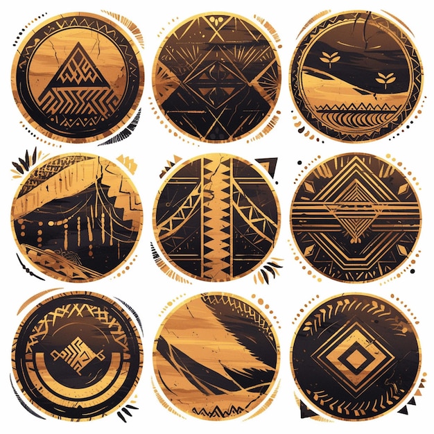 Rustic Mud Mirrors Integrate Tribal Symbols