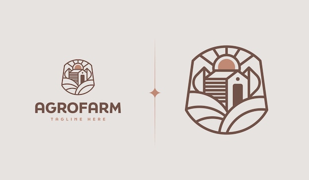 Rustic Retro Vintage Wooden Barn Farm logo Illustration Universal creative premium symbol Vector sign icon logo template Vector illustration