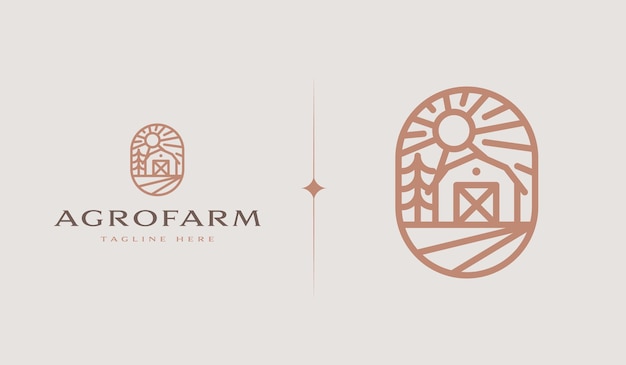 Rustic Retro Vintage Wooden Barn Farm logo Illustration Universal creative premium symbol Vector sign icon logo template Vector illustration