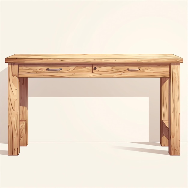 Rustic wooden console table with drawers