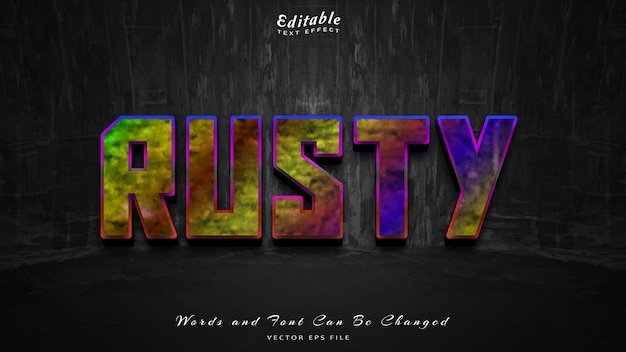 Rusty editable text effect