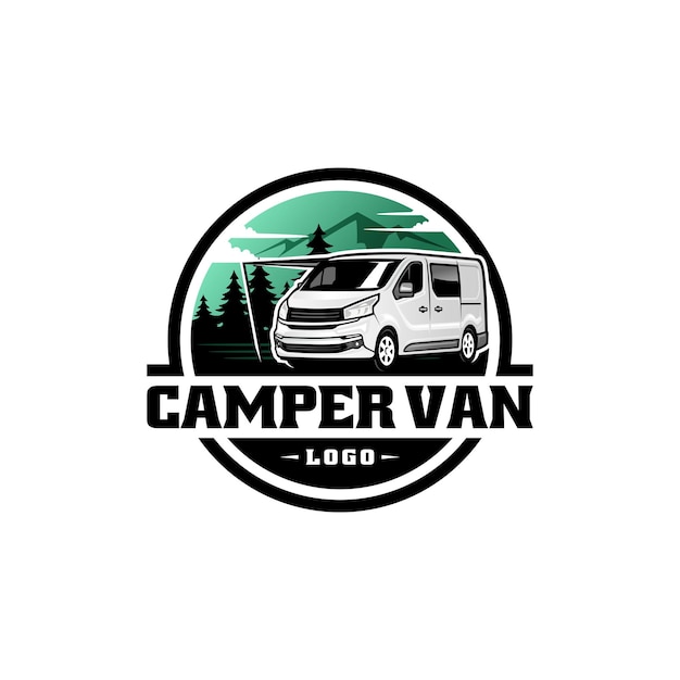 RV camper van motor home logo vector