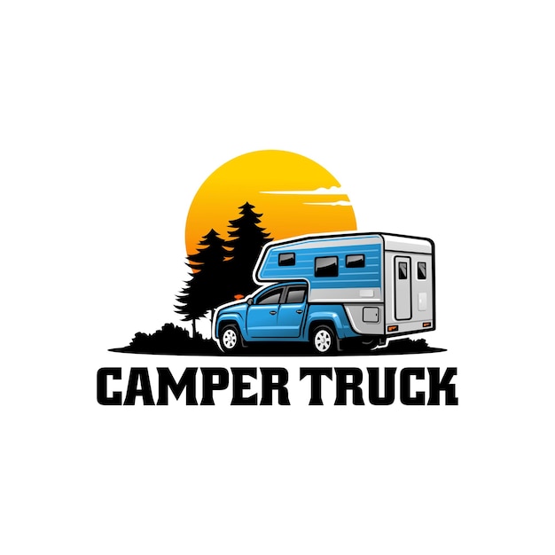 RV caravan off road camper truck logo