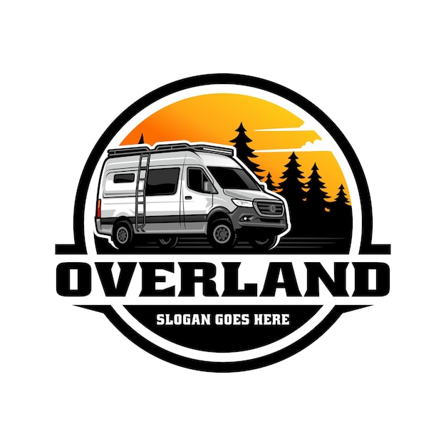 rv motor home camping car illustration logo vector