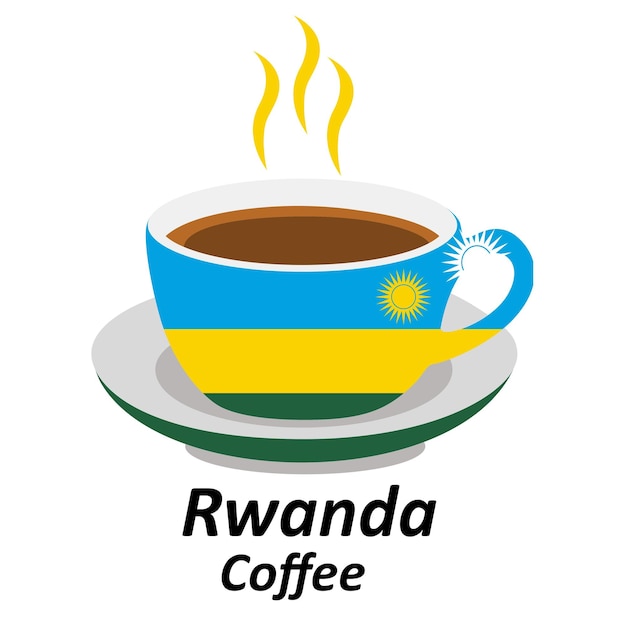 rwanda cup icon coffeeshop logo illustration design