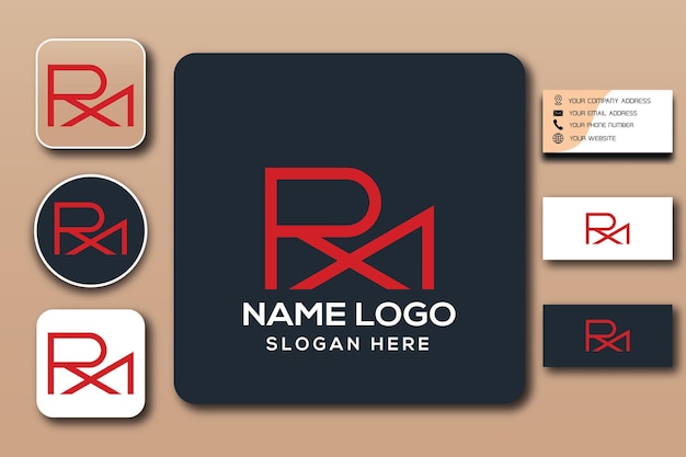 RXM monogram logo template color editable