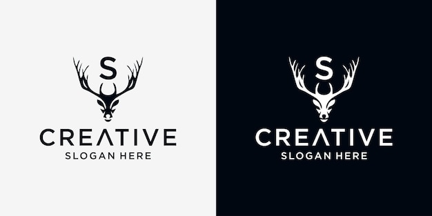 S deer head logo design