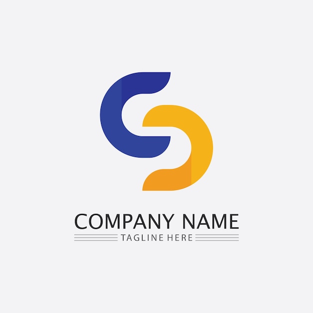 S font and letter Business corporate S letter logo design vector