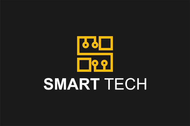 S initial letter logo design circuit line motherboard chip technology icon symbol