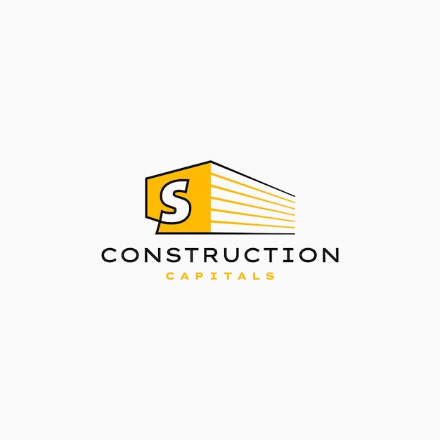 S Letter Construction 3D Perspective Logo Vector Icon Illustration