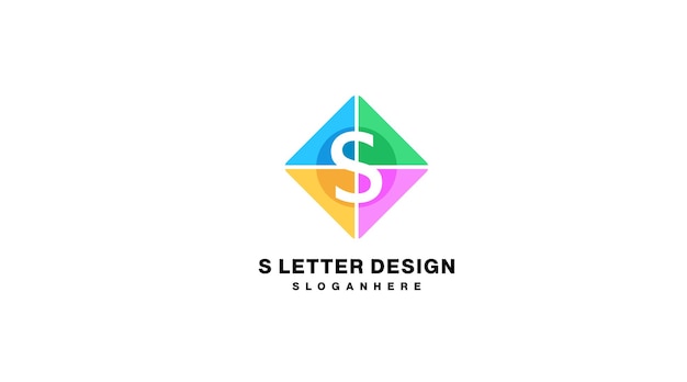 S letter logo gradient colorful