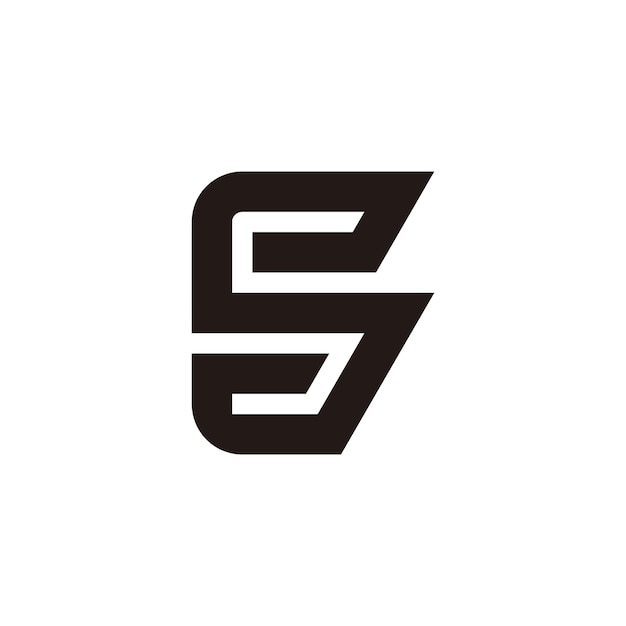 S letter logo The initial S with thick strong and dashing lines in solid black