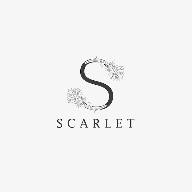 S Letter Logo with creative Floral concept for company business beauty real estate Premium Vector