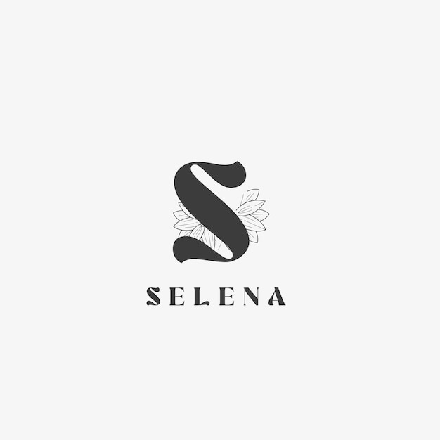 S Letter Logo with creative Floral concept for company business beauty real estate Premium Vector