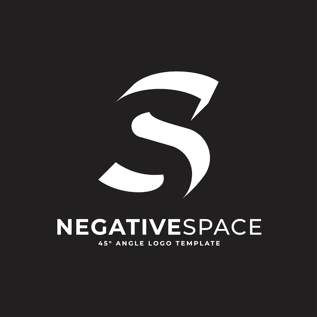 s letter negative space geometric alphabet mark logo vector icon illustration