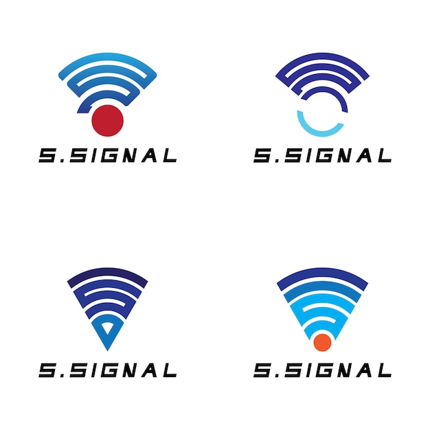 S letter for signal wifi connection logo design concept on white background