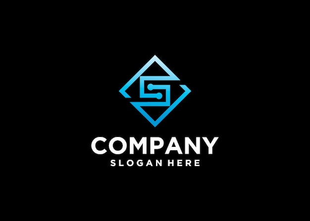 s logo design technology science concept