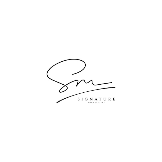 S M SM handwriting logo of initial signature