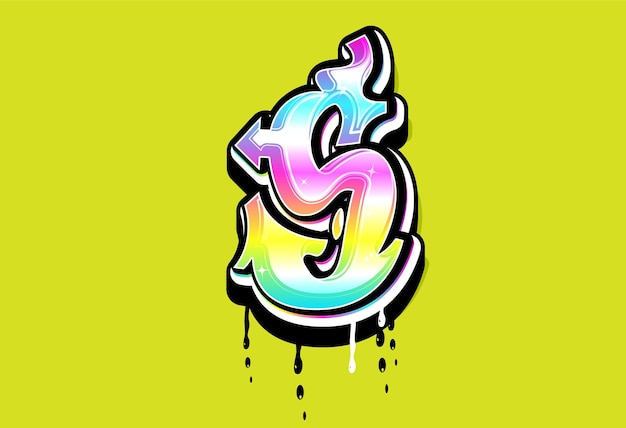 S Pastel Graffiti Alphabet vector logo