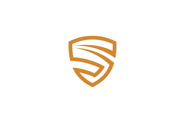 S shield shield logo with letter s in simple flat design