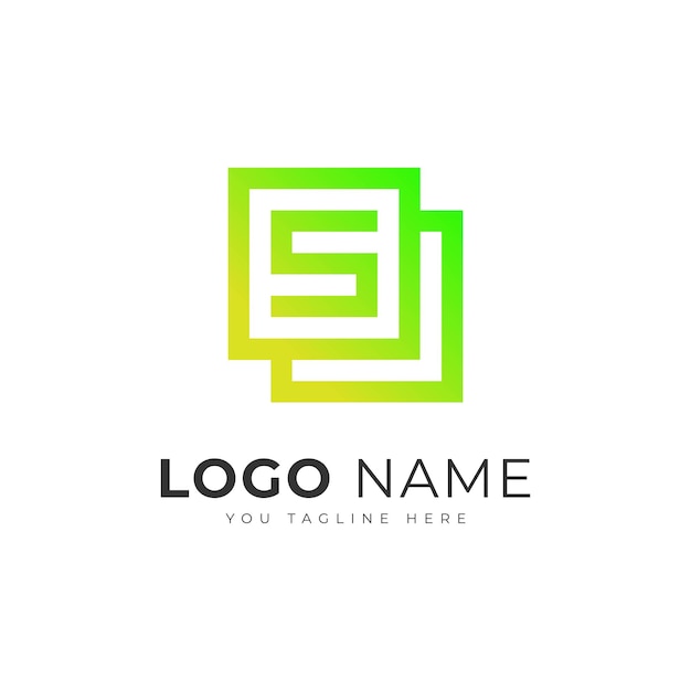 S SJ 5 logo initial letter design template vector