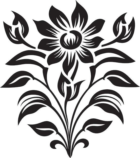 Vector sable floral noir symphony midnight vector art