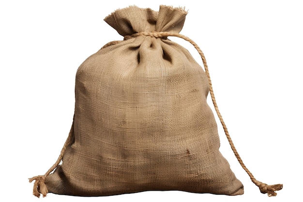 Vector sack bag with raw semolina on table