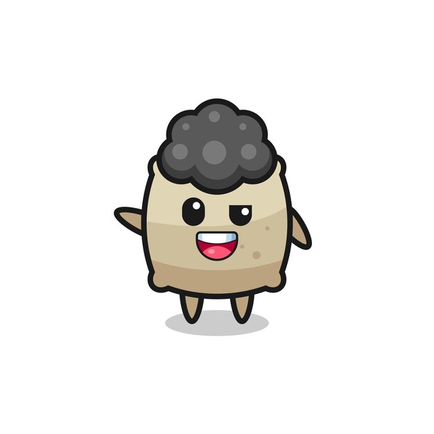 Sack character as the afro boy  cute design