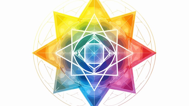 Vector sacred geometry merkaba chakras illustration for spiritual designs