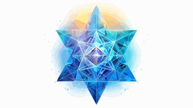 Sacred Geometry Merkaba and Metatrons Cube Vector Illustration