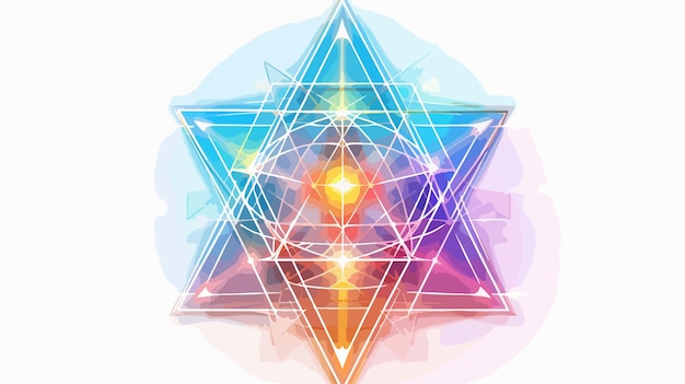 Sacred Geometry Metatrons Cube Merkaba Star Tetrahedron Graphic