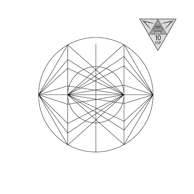 Sacred geometry Vector Illustration isolated on white Sacred geometry Black lines on a white background