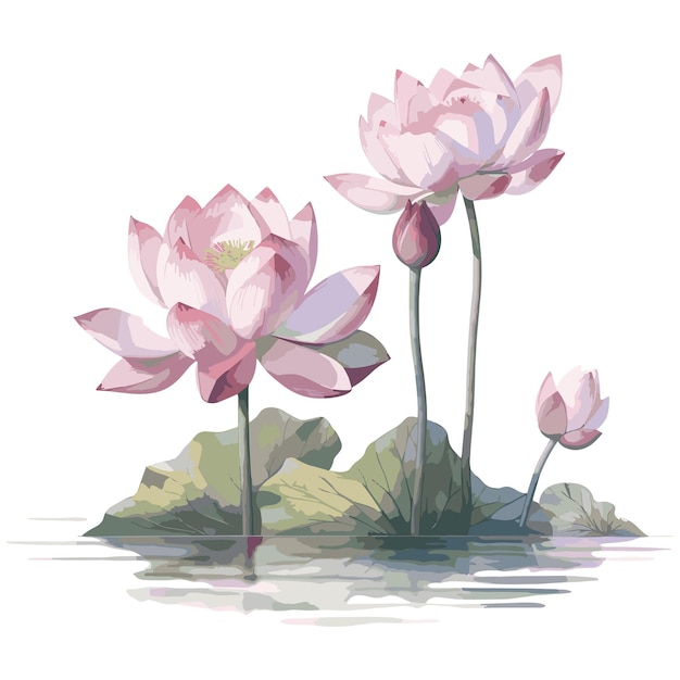 Sacred Serenity in Vector Art Inspiring Lotus Flower Illustrations