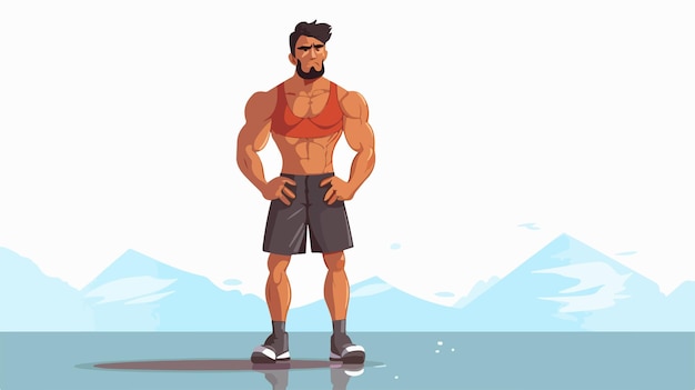 Vector sad cartoon fitness man expression 2d flat cartoon character design concept