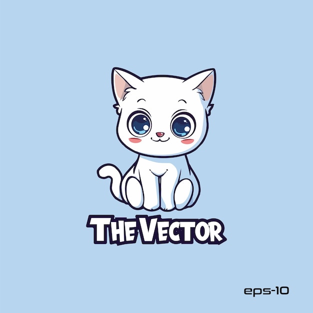 Sad cat logo vector mascot character cartoon illustration