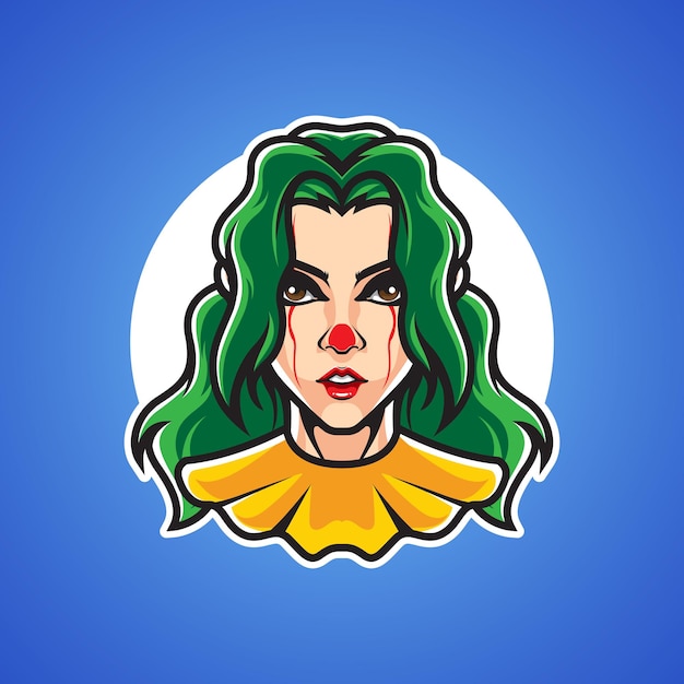 SAD CLOWN GIRL HEAD LOGO