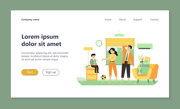 Sad family calling plumber to fix broken pipes landing page