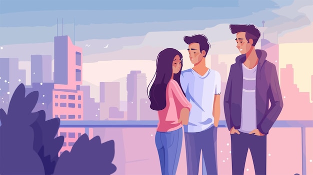 Sad Jealous Ex Boyfriend Vector Illustration