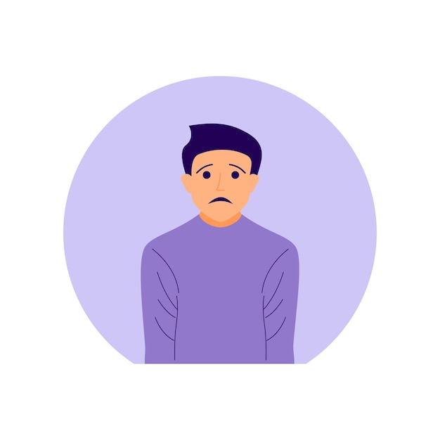 Sad man illustration unhappy man Premium Vector