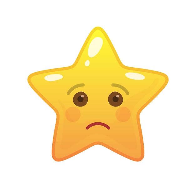 Sad star shaped comic emoticon