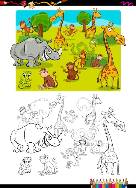 Safari animals coloring page