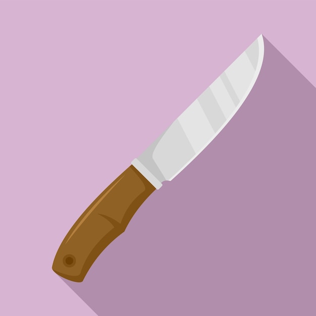 Safari hunting steel knife icon Flat illustration of safari hunting steel knife vector icon for web design