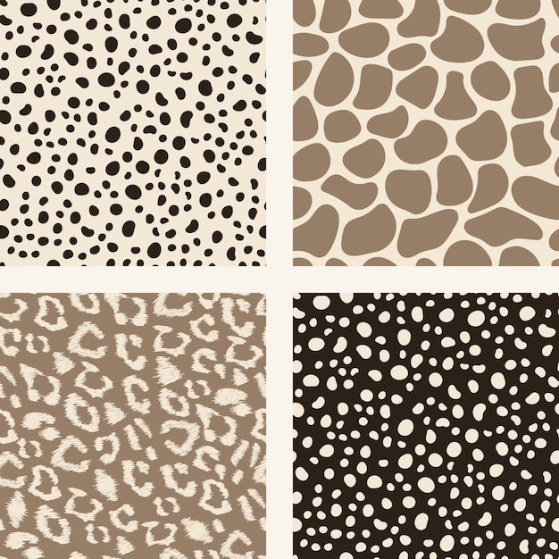 Safari wild animals vector pattern