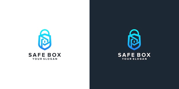 Safe box logo design template