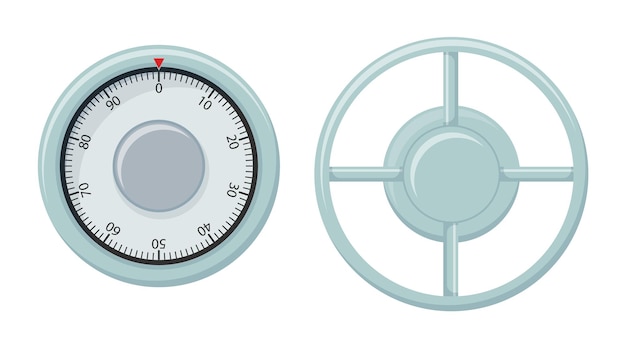 Safe combination lock Security Concept Metal Steel Lock For Safety And Privacy Protection Concept Vector illustration