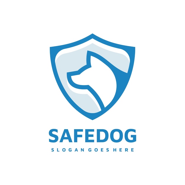 safe dog inside shield logo template