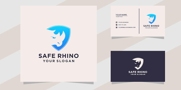 safe rhino logo and business card template