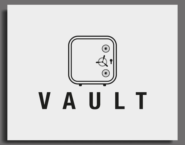 Safe vault simple logo vector design template