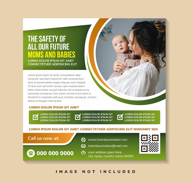 the safety of all aour future moms and babies banner design template social media feed post